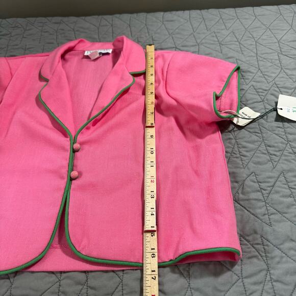 ✨Vintage 70s/80s Pink & Green sun summer‎ dress & jacket with tags Perwinkle 10 - Picture 4 of 13
